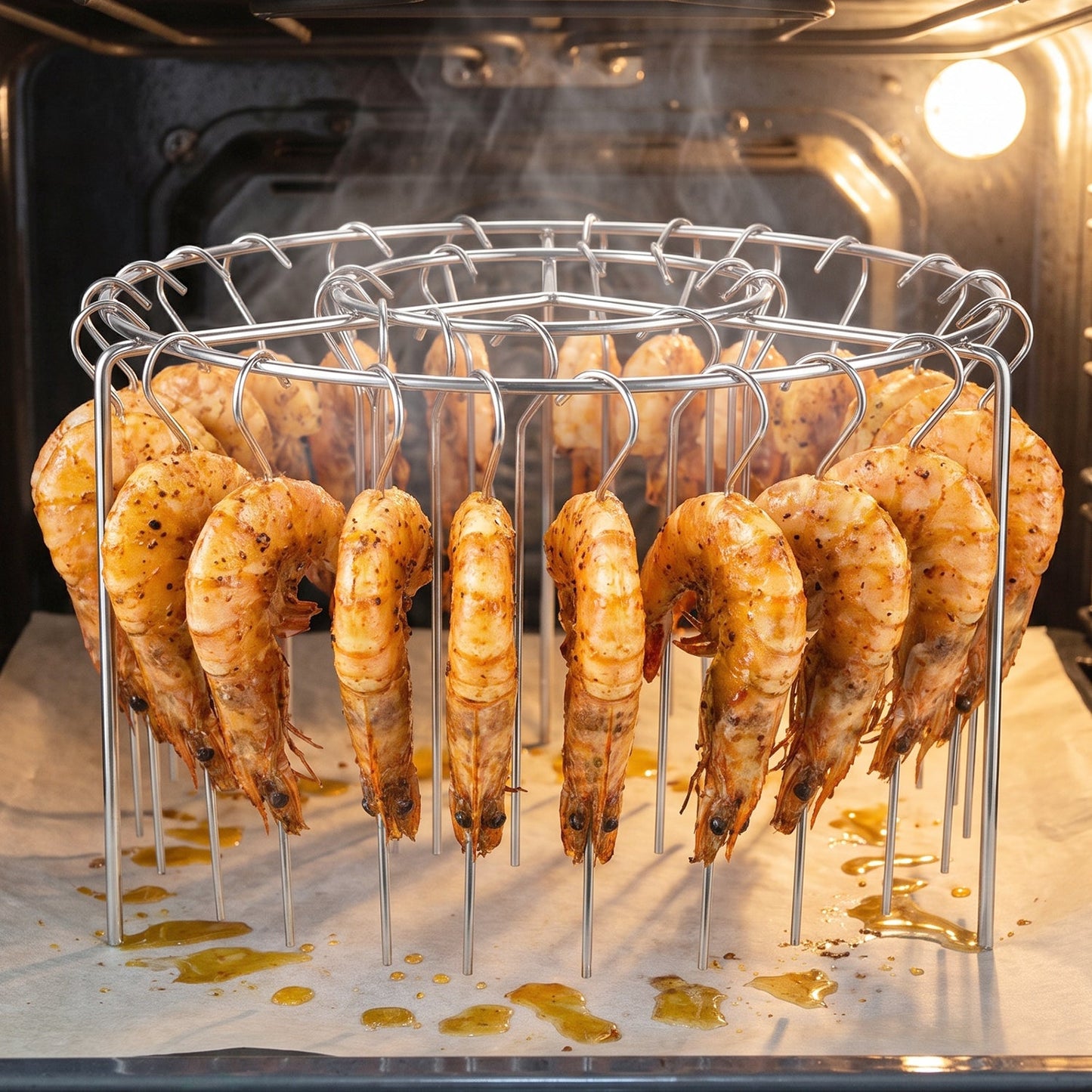 Stainless steel skewer set for air fryers and ovens