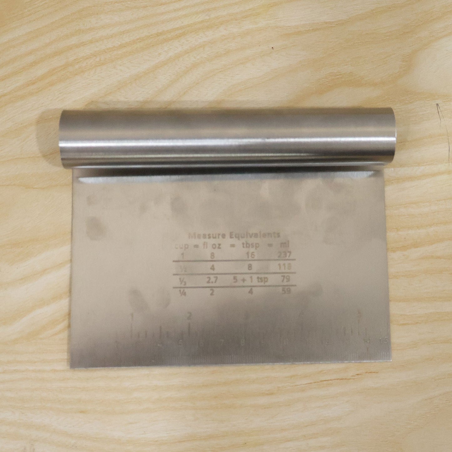 Durable stainless steel dough scraper for bakers