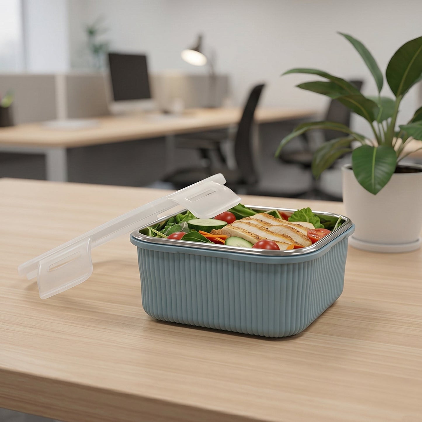 Square Stainless Steel Food Storage Container 400ml