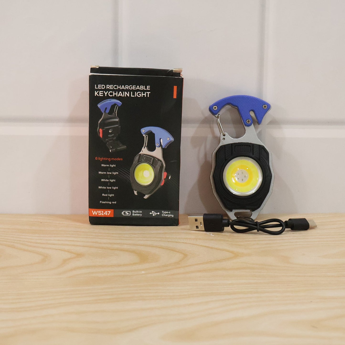 Travel LED Light Keychain Rechargeable Mini Flashlight