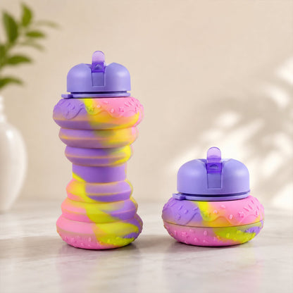 Silicone water bottle with soft grip body for easy handling