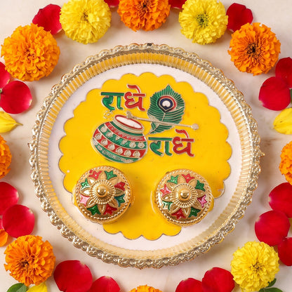 Kumkum thali top view