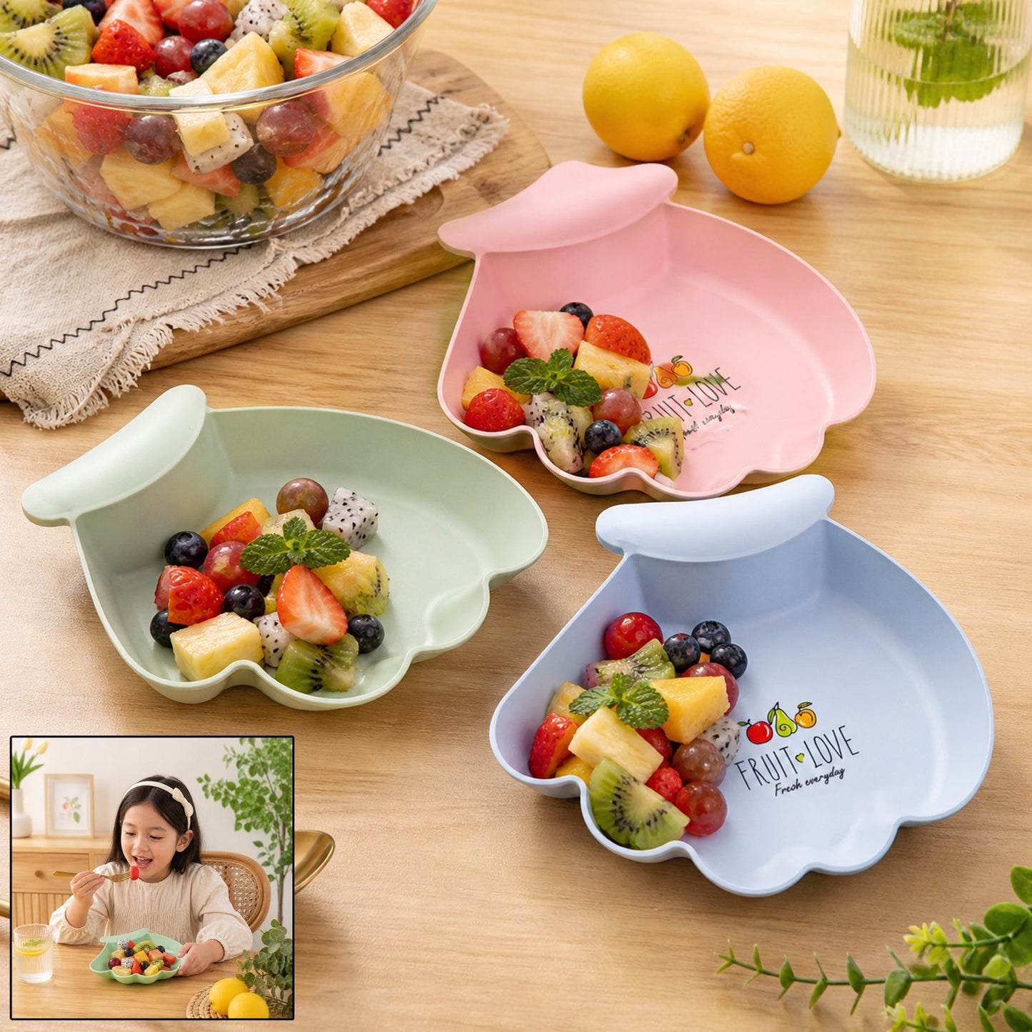 Cute plastic serving dish for kids dining