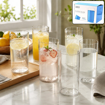 Unbreakable Plastic Glasses 350ml Set of 6