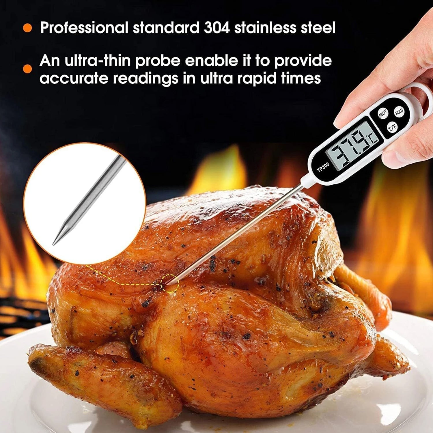 Food thermometer baking use