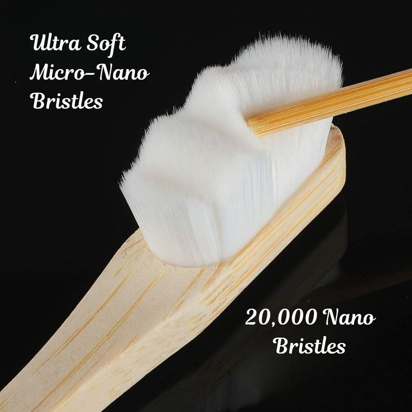 Compact travel wooden handle toothbrush with case
