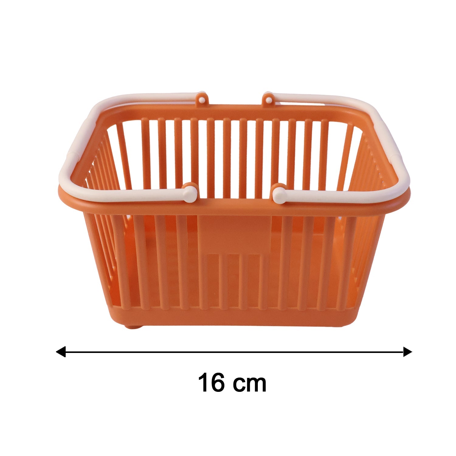 Size guide for the compact plastic storage basket