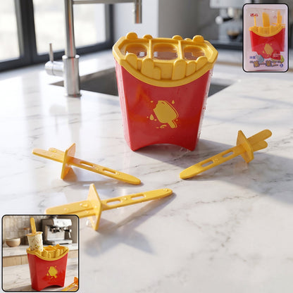 French fries shaped ice pop mould set for making summer frozen treats.