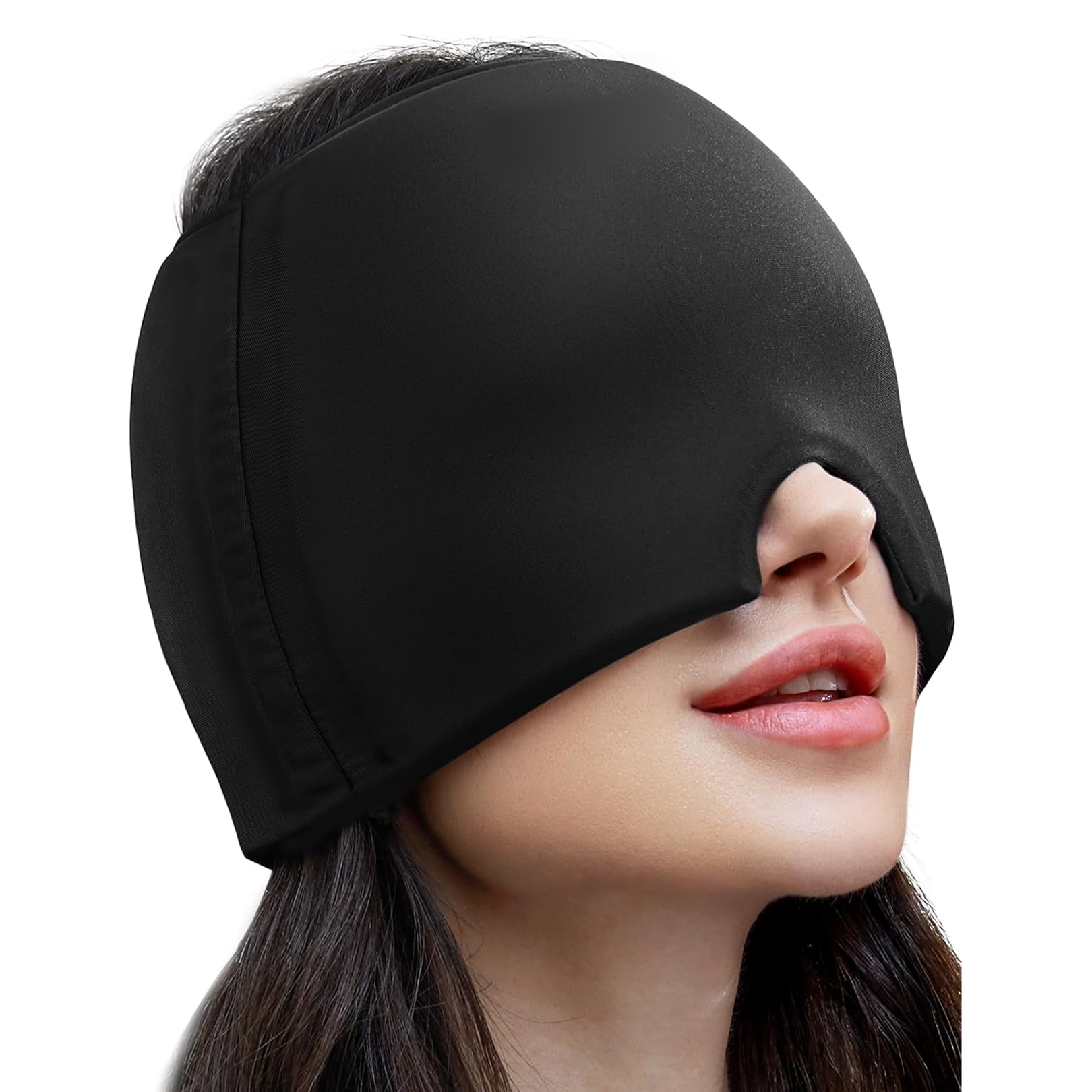 Soft stretchable men's headache ice wrap cap