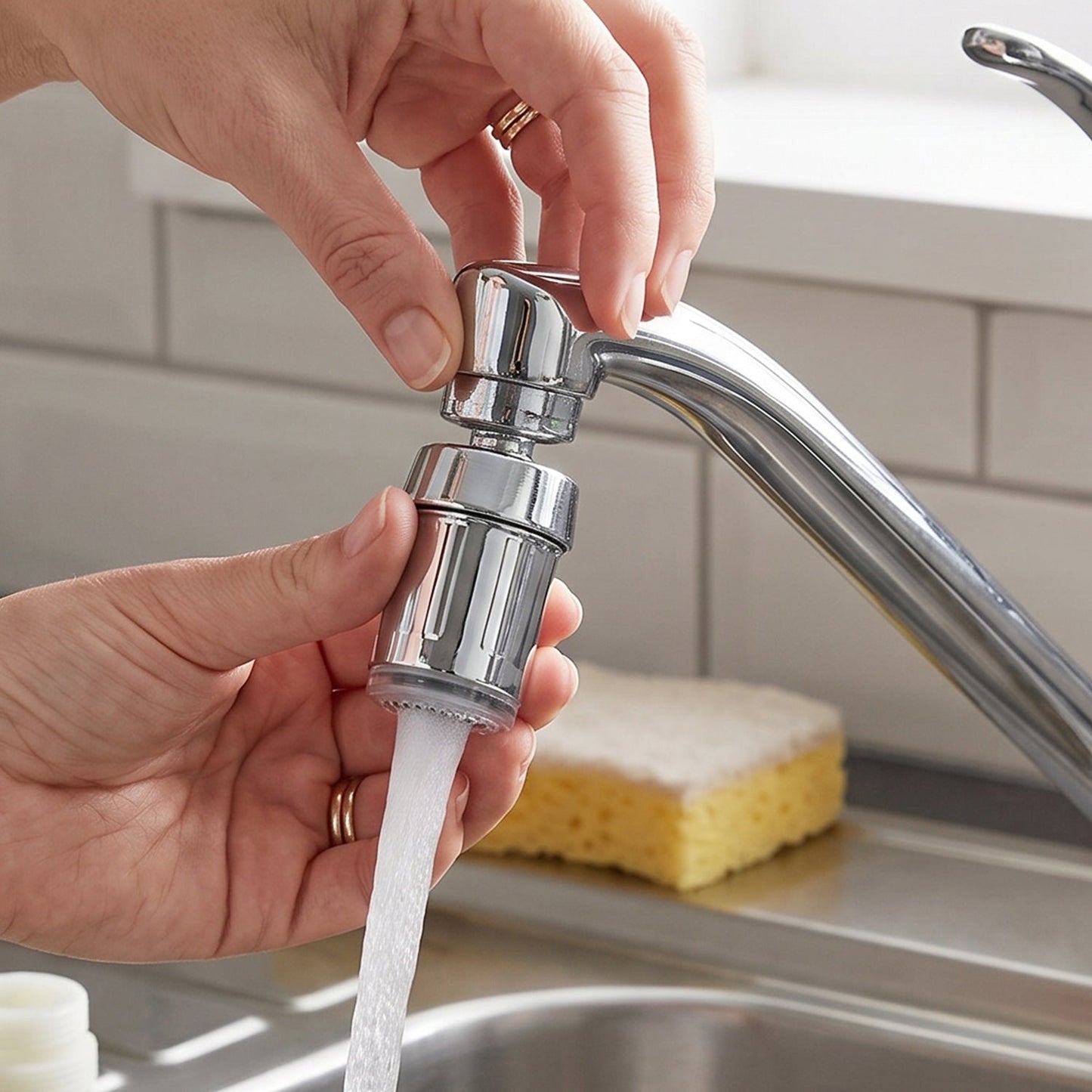 Splash proof filter aerator reduces water splashing