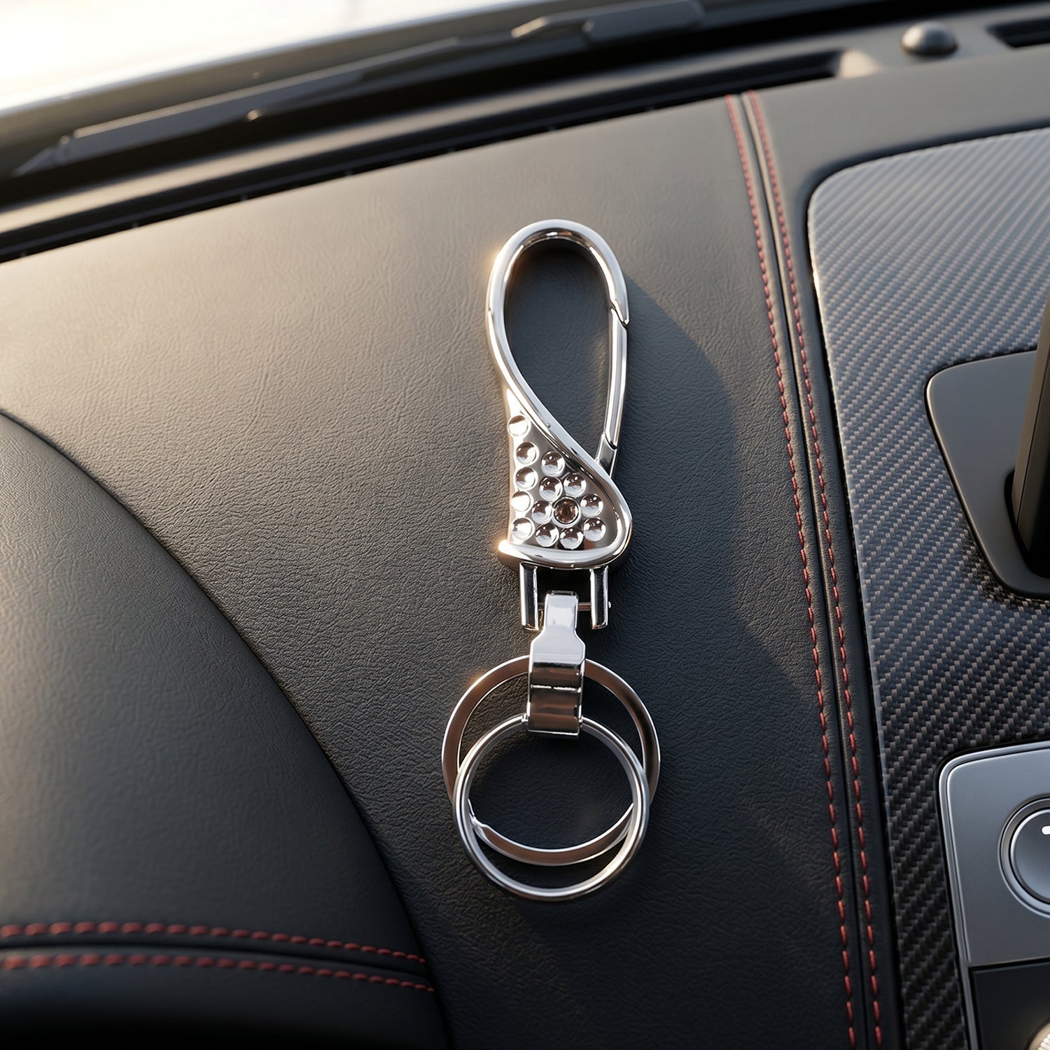 Heavy-duty keychain carrier in action