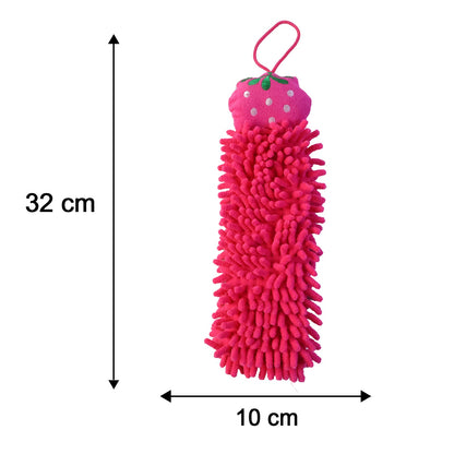 Microfiber chenille hanging hand towel dimension photo