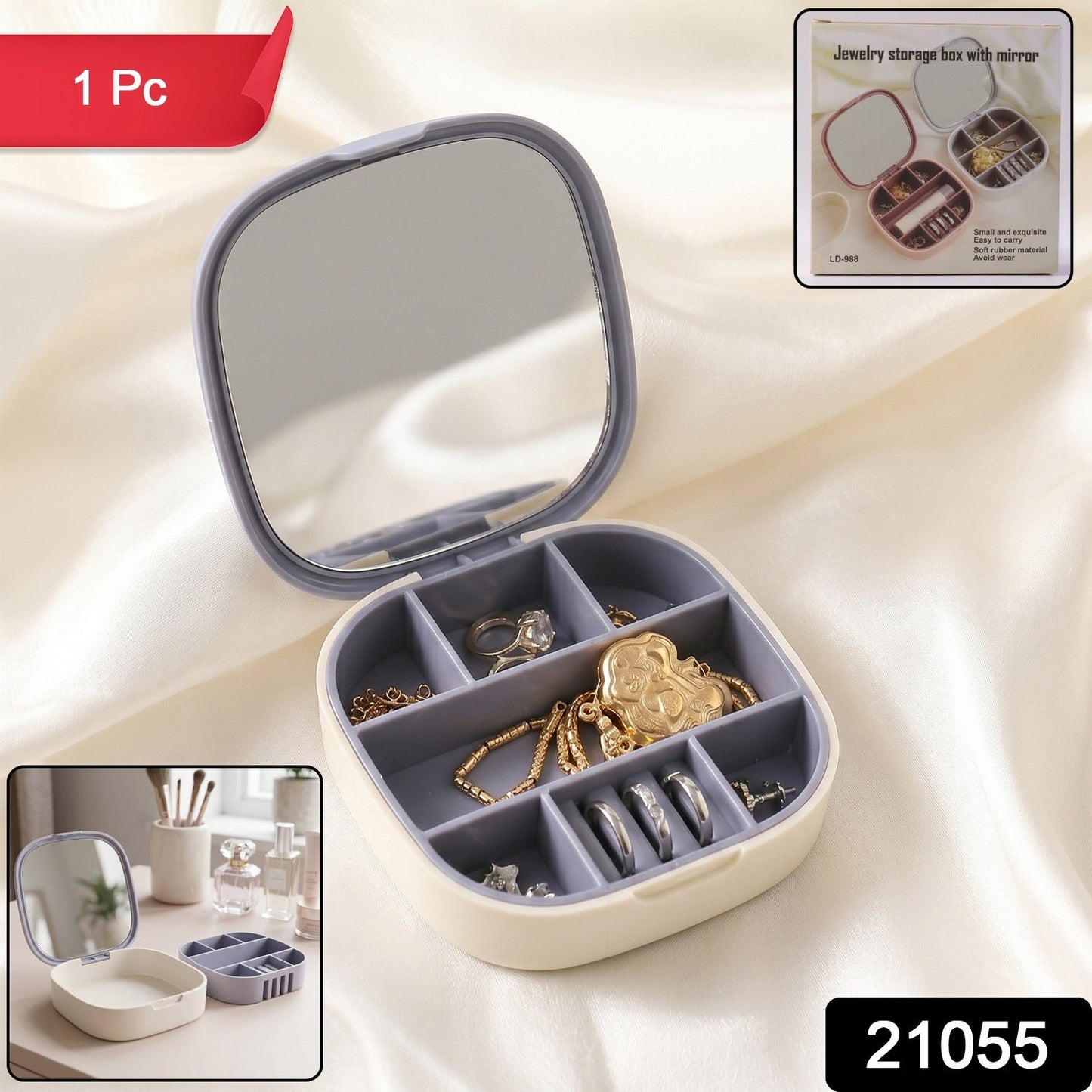 Travel-friendly plastic jewelry organizer case with secure closure