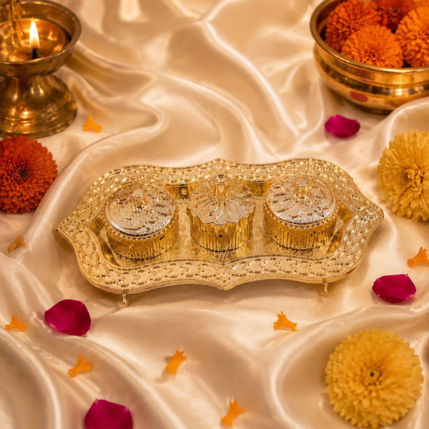 Kankavati placed within a traditional puja setup.