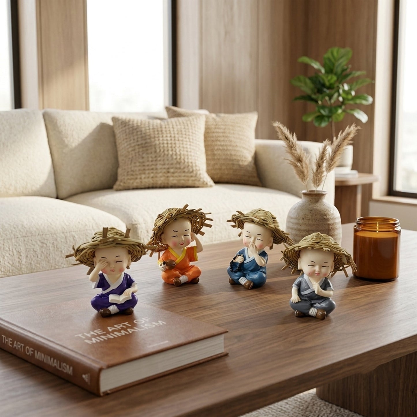 Baby monk Buddha decorative figurine set - image 3