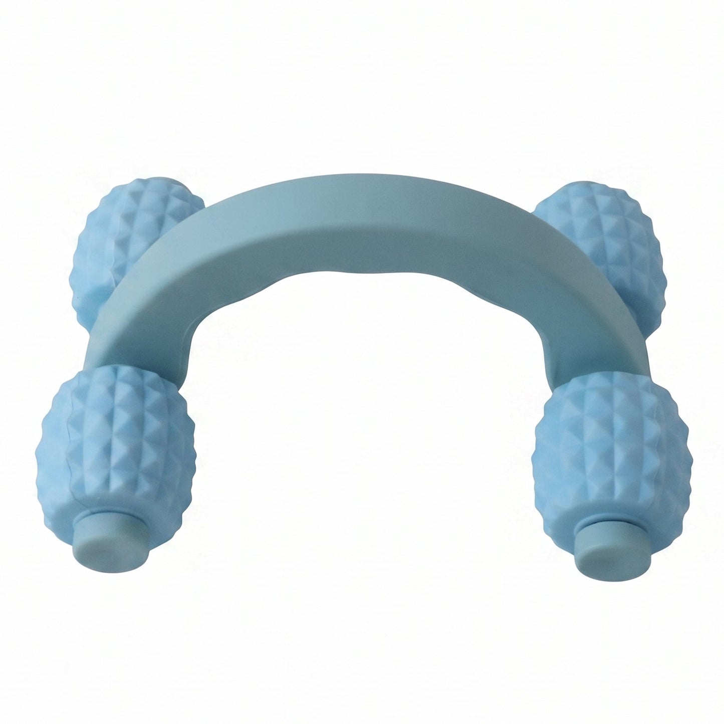 Blue handheld massager on a white background.