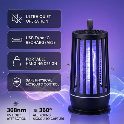 Electric mosquito zapper lamp in an indoor setting, ready for use.
