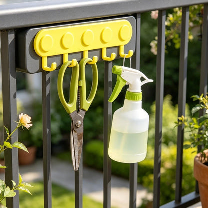 Self-adhesive plastic five-hook wall hanger product view