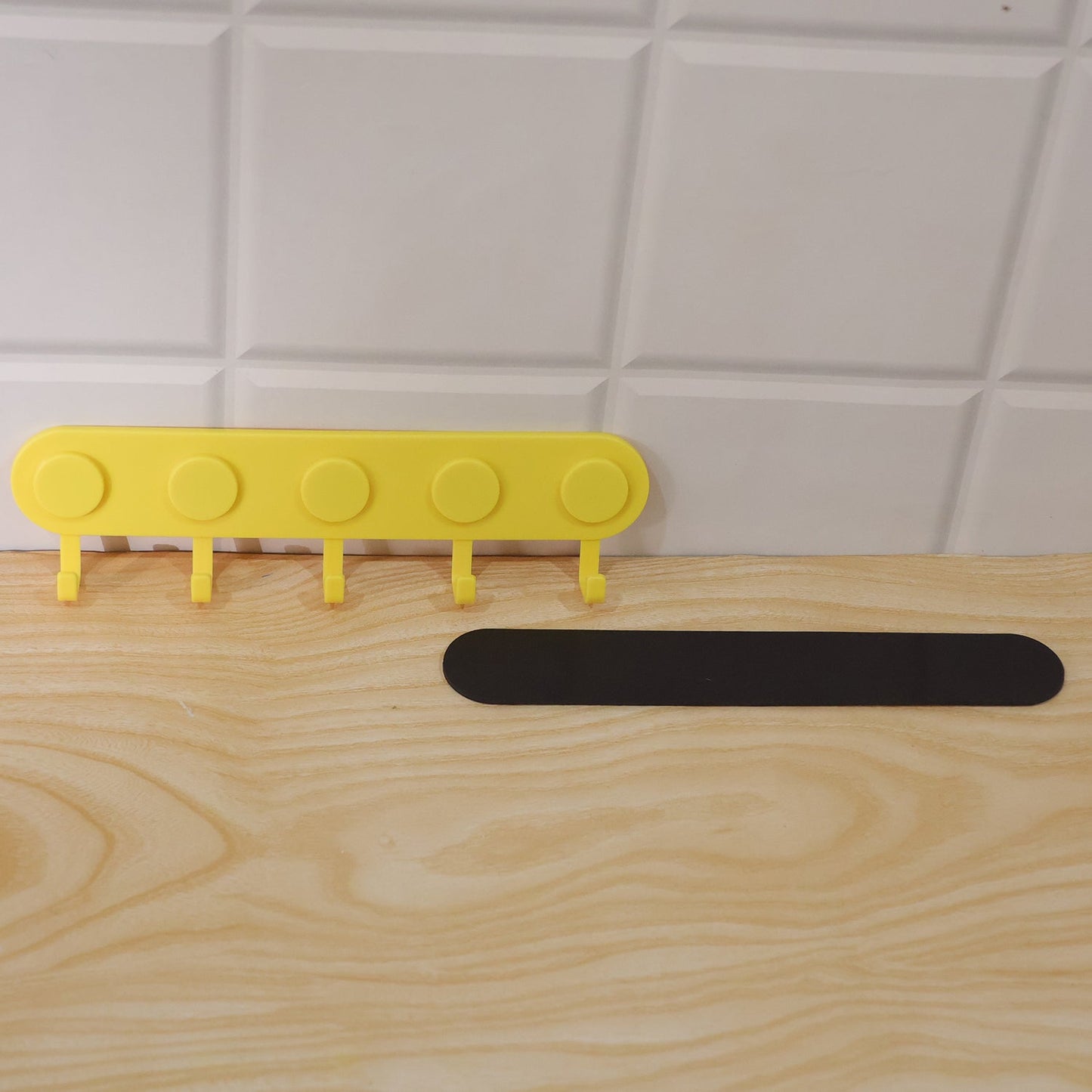 Self-adhesive five-hook hanger lifestyle view