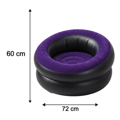 Air sofa deflated and folded flat for storage