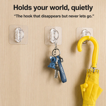 No drill transparent round adhesive wall hook
