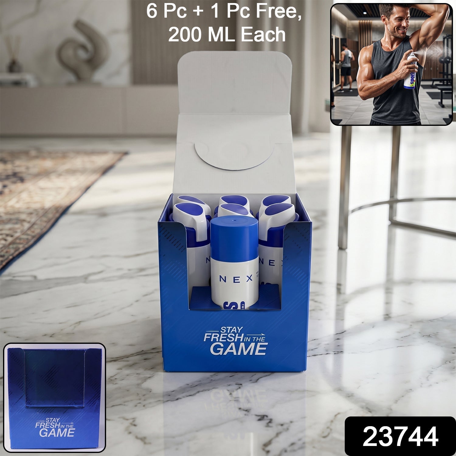 Pack of 6 Nex body spray deodorants with free 1 can