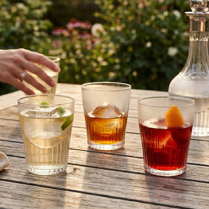 Home use of unbreakable water tumblers in a modern kitchen