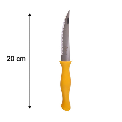 Size guide for kitchen knife and peeler set