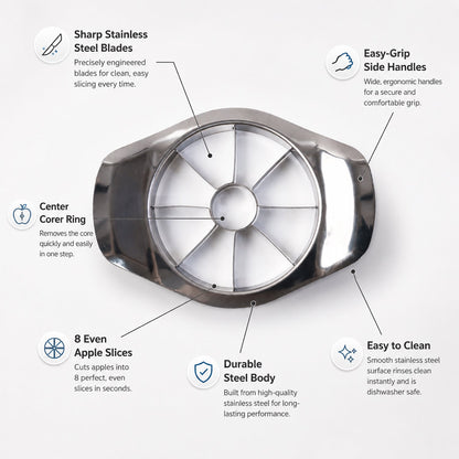 Ergonomic handle design of the apple cutter