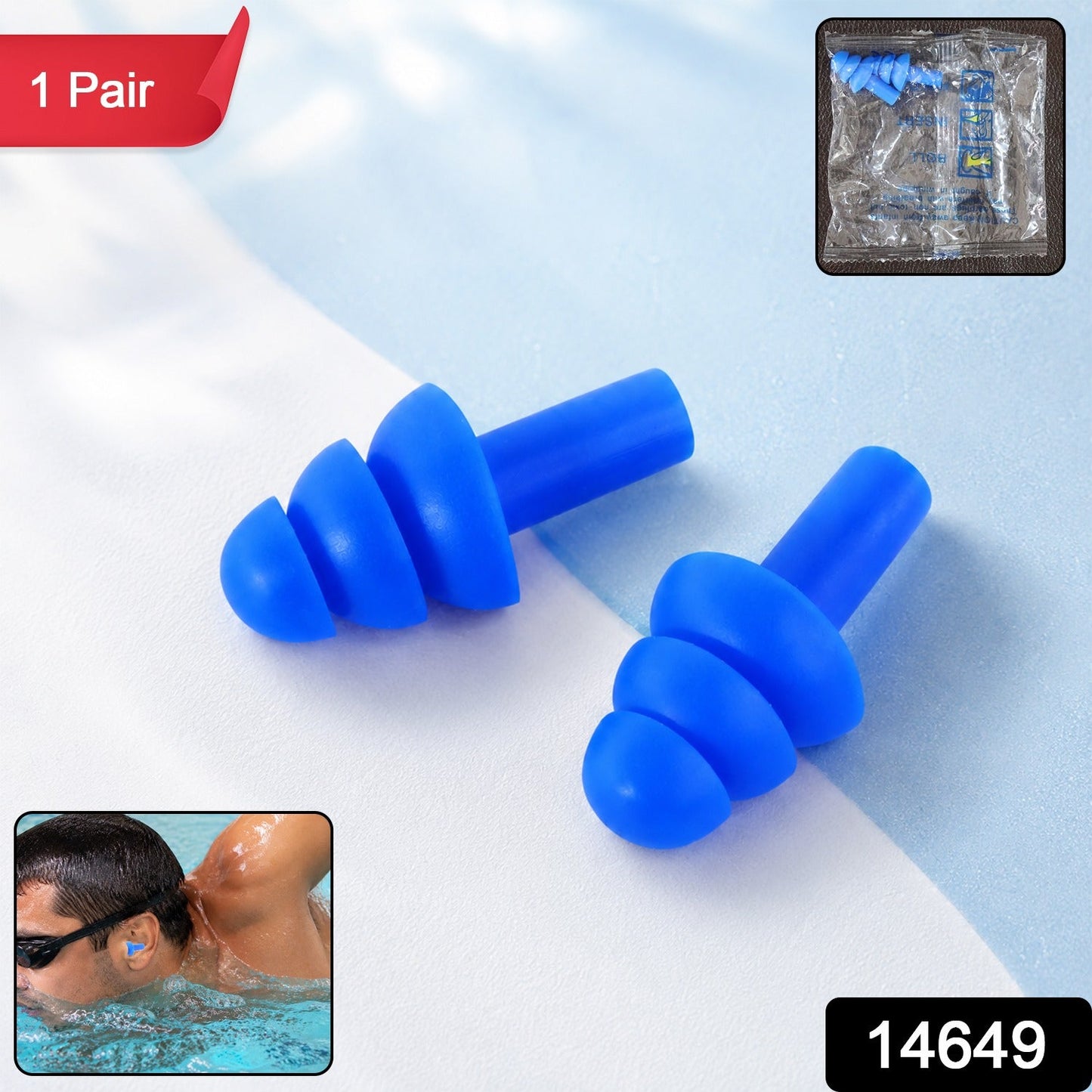 Men Swimming Ear Plugs Reusable Waterproof Silicone