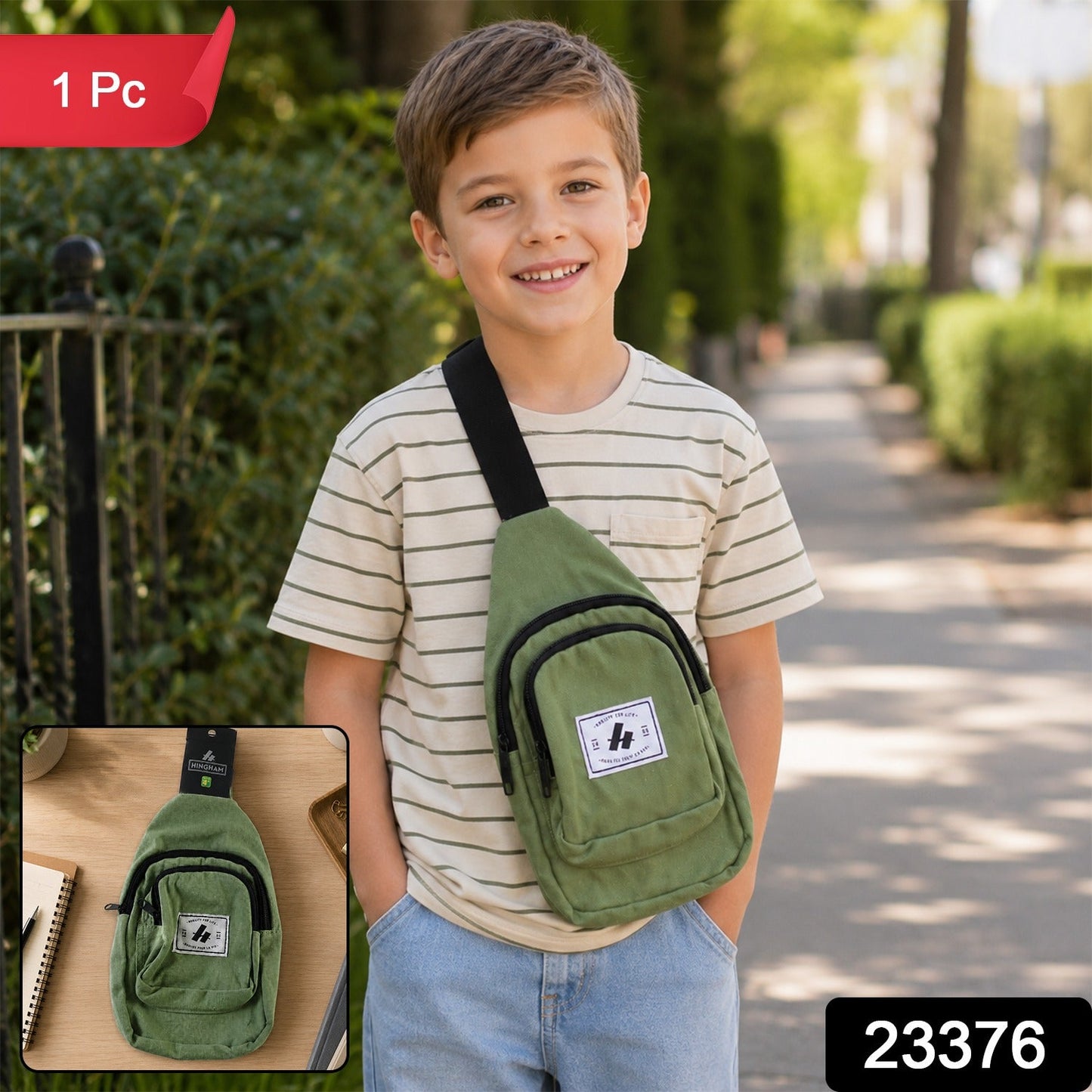 Kids Multi Pocket Sling Crossbody Chest Bag Canvas