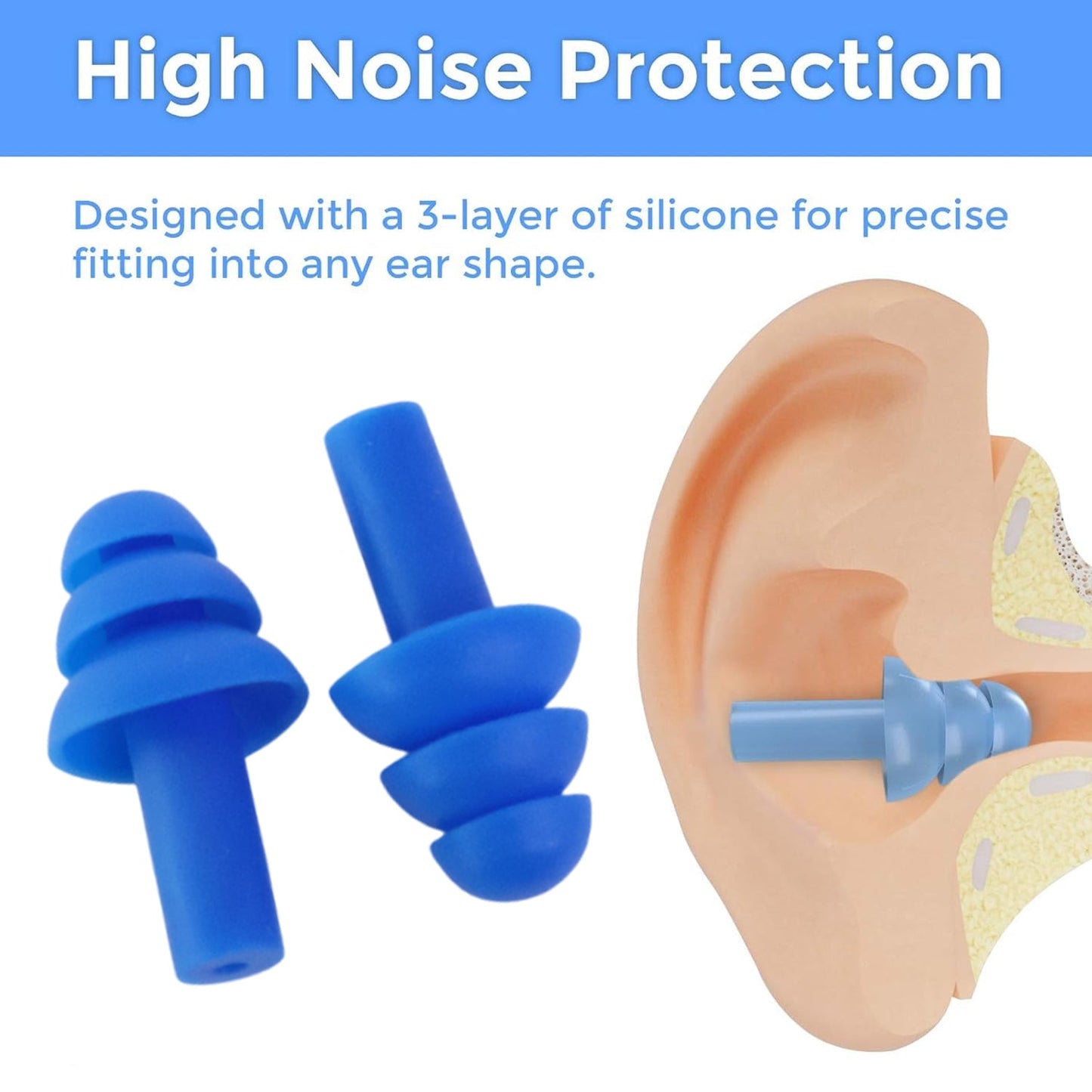 Men Swimming Ear Plugs Reusable Waterproof Silicone