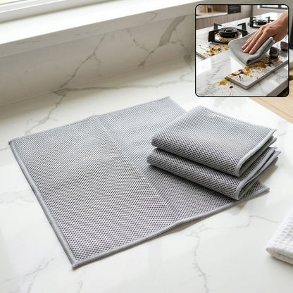 Dual Sided Microfiber Cleaning Towel for Kitchen, 3 Pc