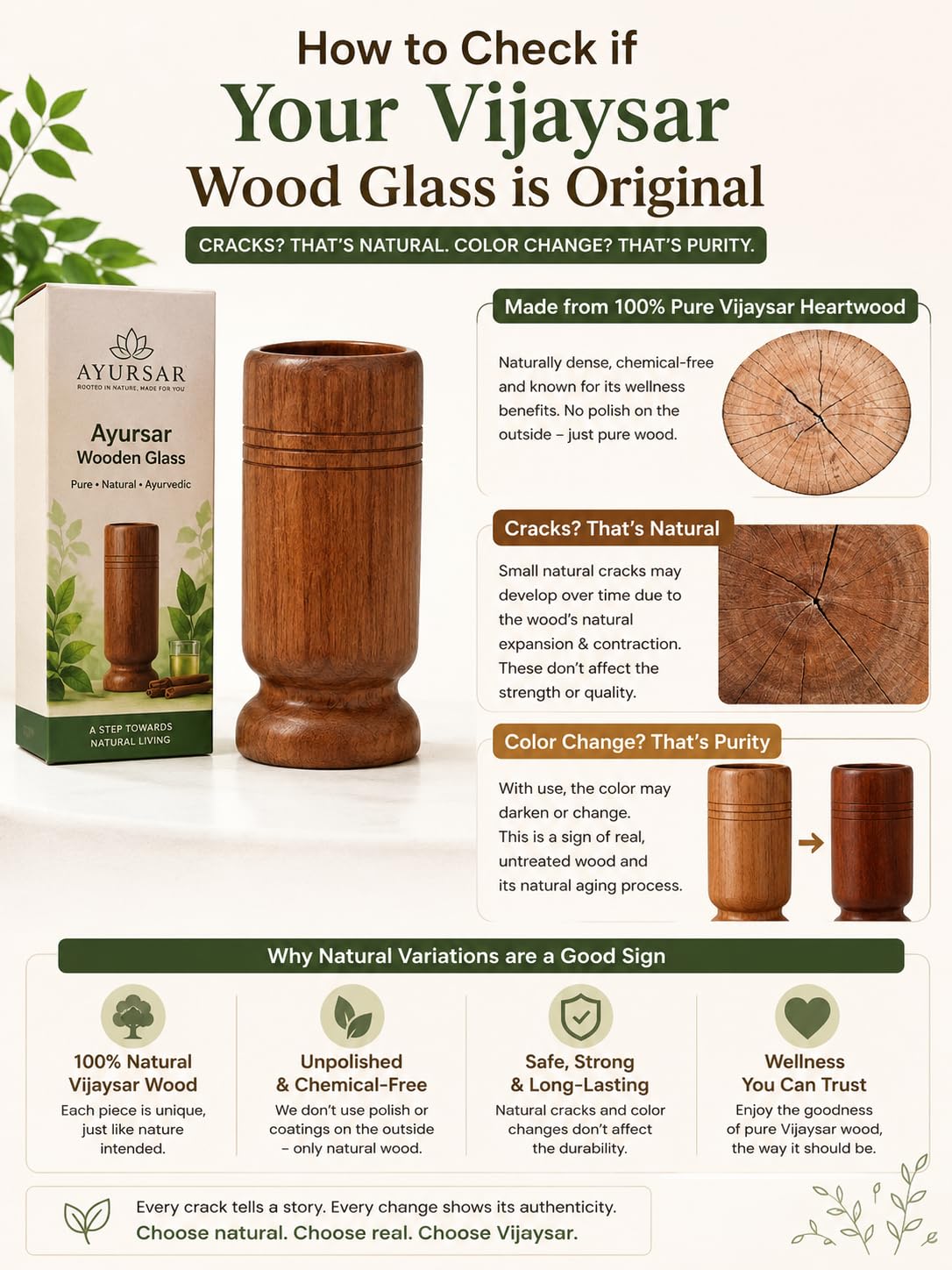 Weight Loss & Body Detox Wooden Water Glass (Purely Natural)