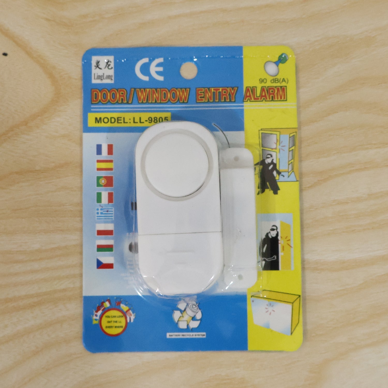 Live photo of magnetic door and window security alarm