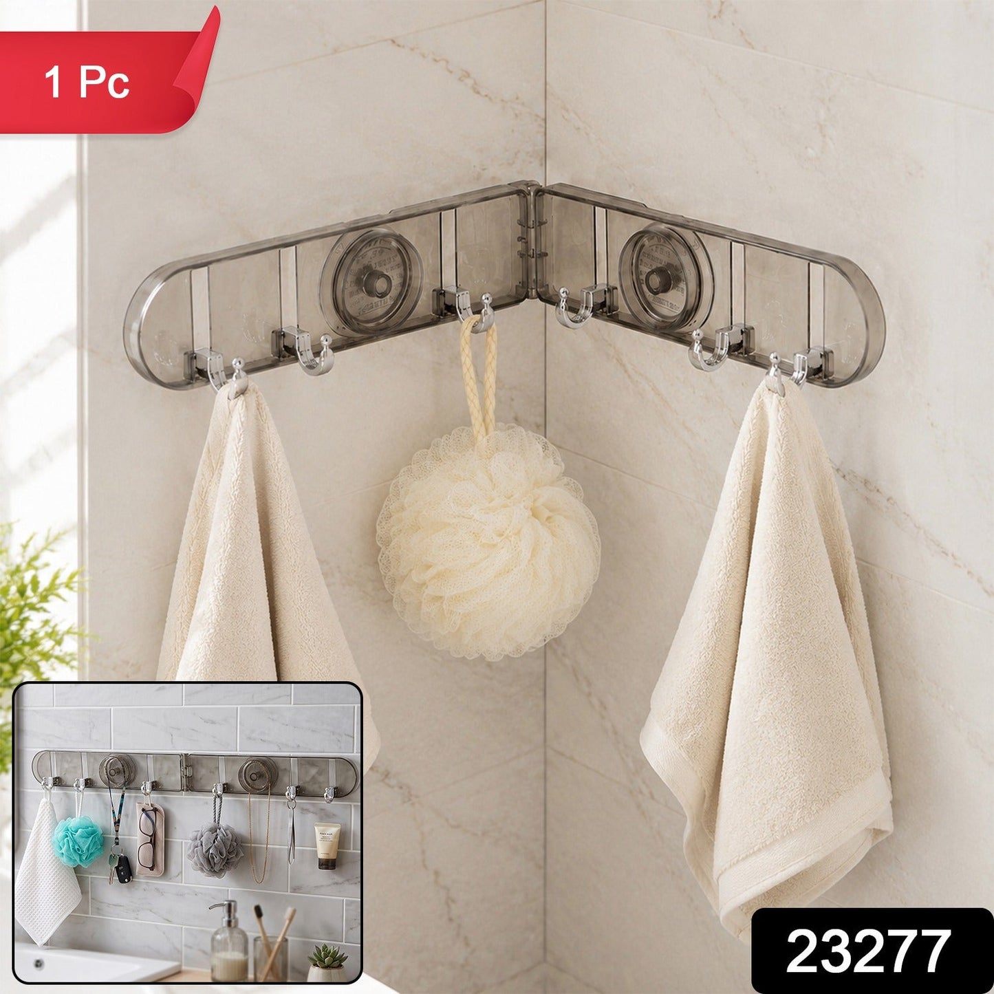 Suction cup wall hook rack