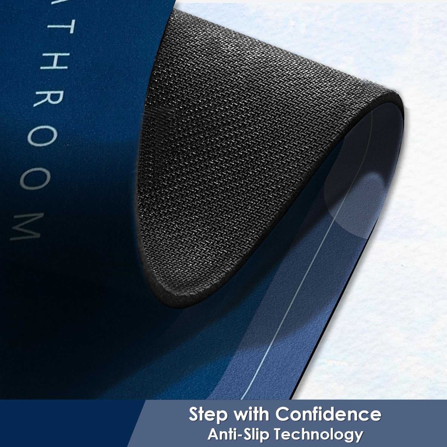 Soft absorbent floor mat for bathrooms and kitchens