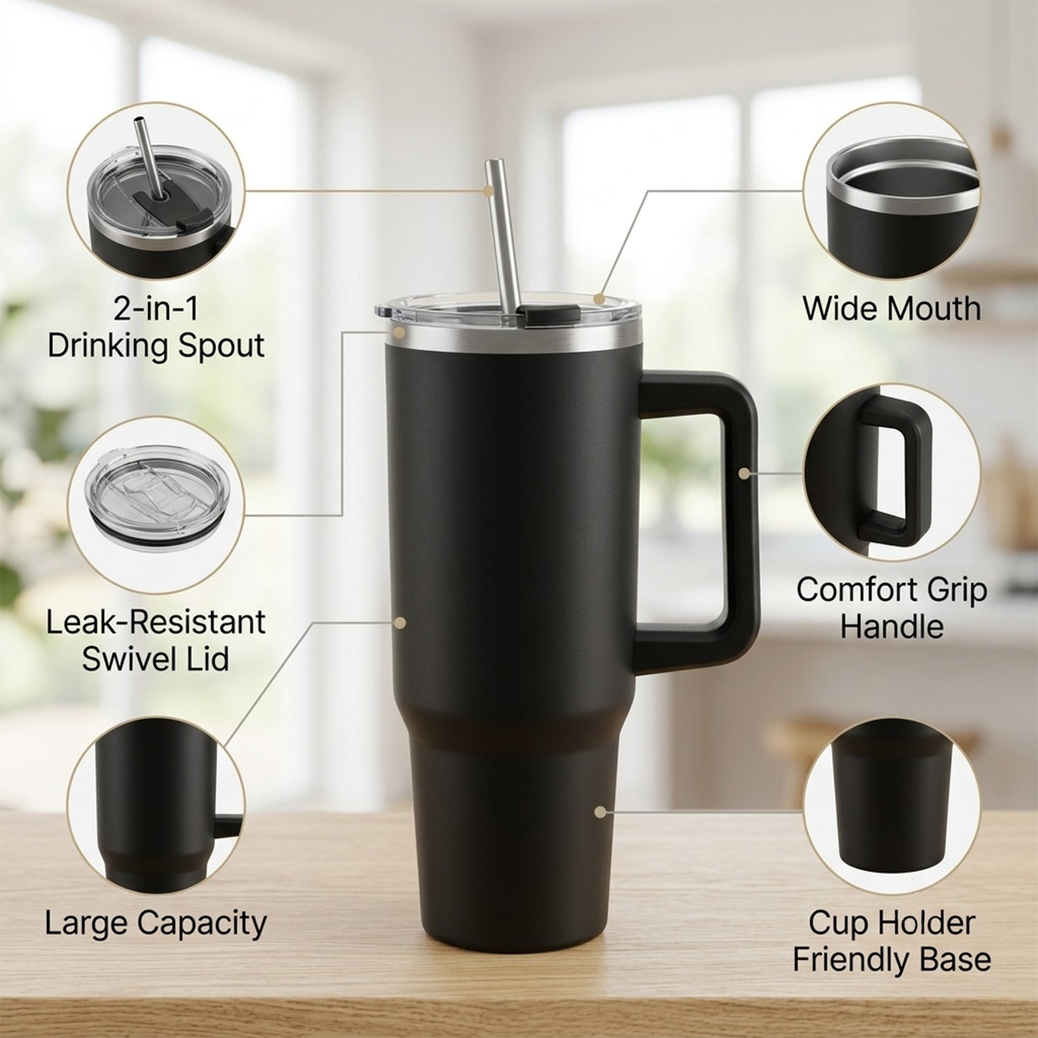 Insulated tumbler for gym, office and travel use