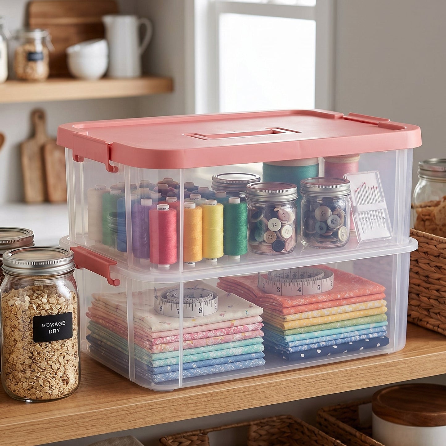 See through plastic storage container with lid, 2XL size