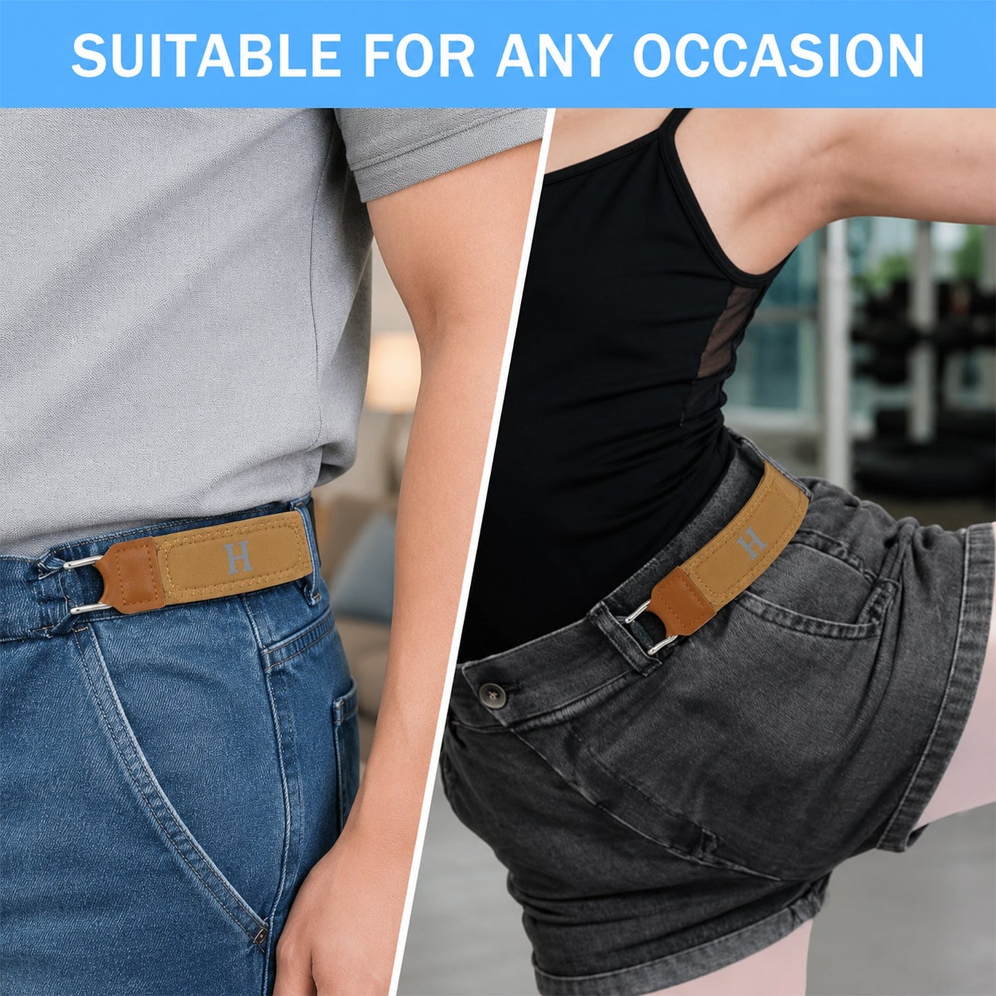 Elastic belt front view