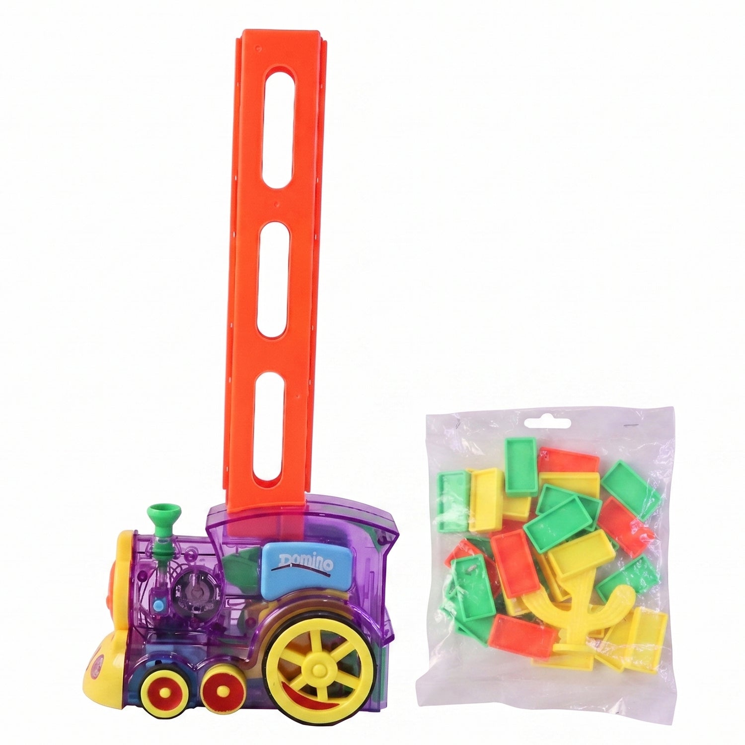 Automatic Domino Laying Train Engine Toy with Light and Music for Kids (1 Pc) view 5