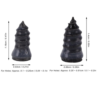 Size comparison of pink tire repair nails for easy identification