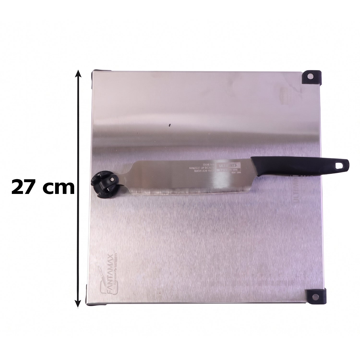 Stainless Steel 2 in 1 Cut and Chop Board with Knife and Sharpener (1 Set) view 6