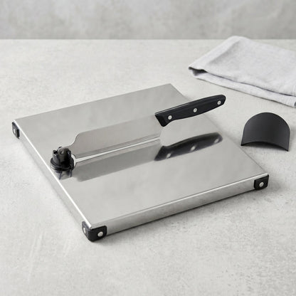 Stainless Steel 2 In 1 Cutting and Chopping Board with Built In Knife (1 Set) view 3