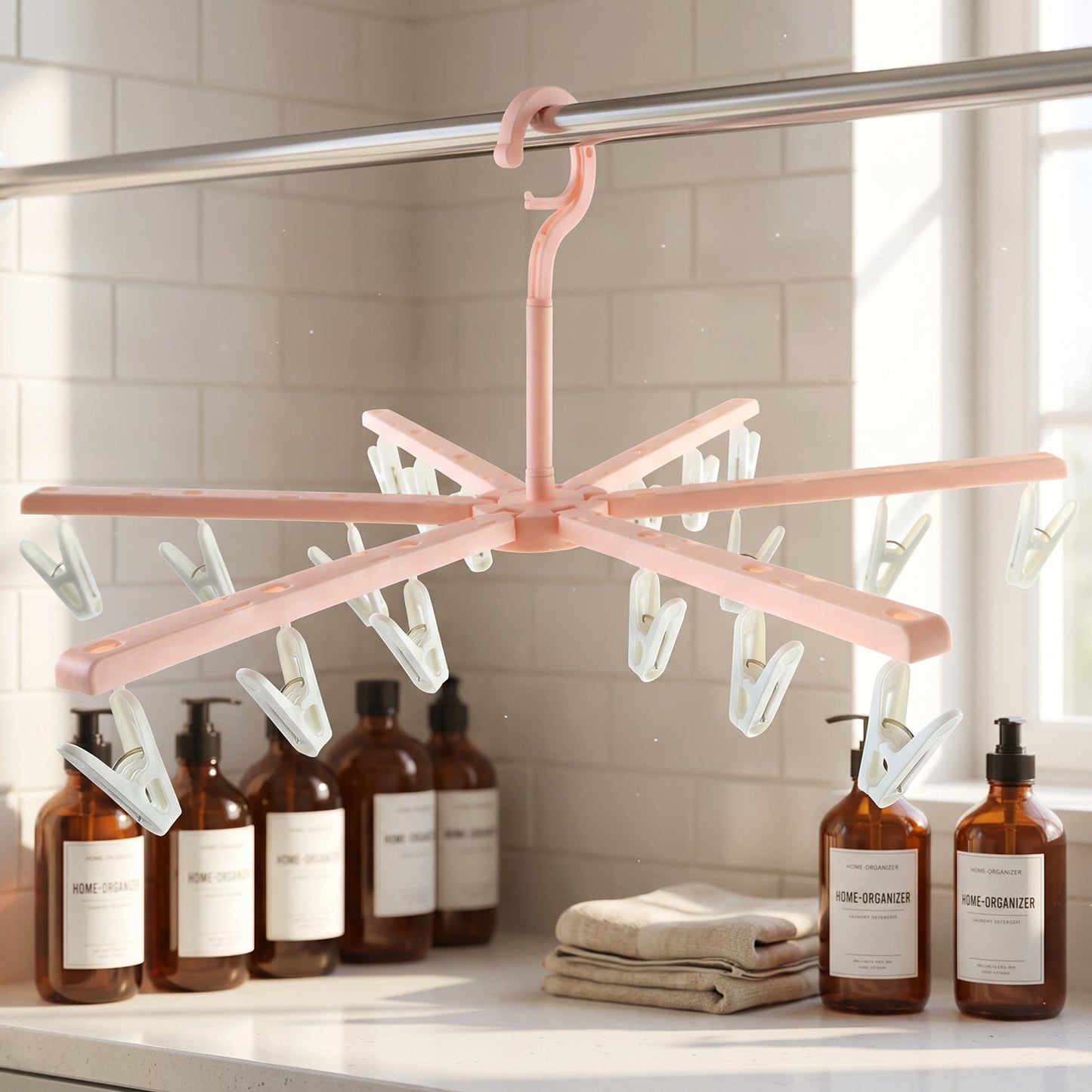Durable plastic clip drying rack for home and travel
