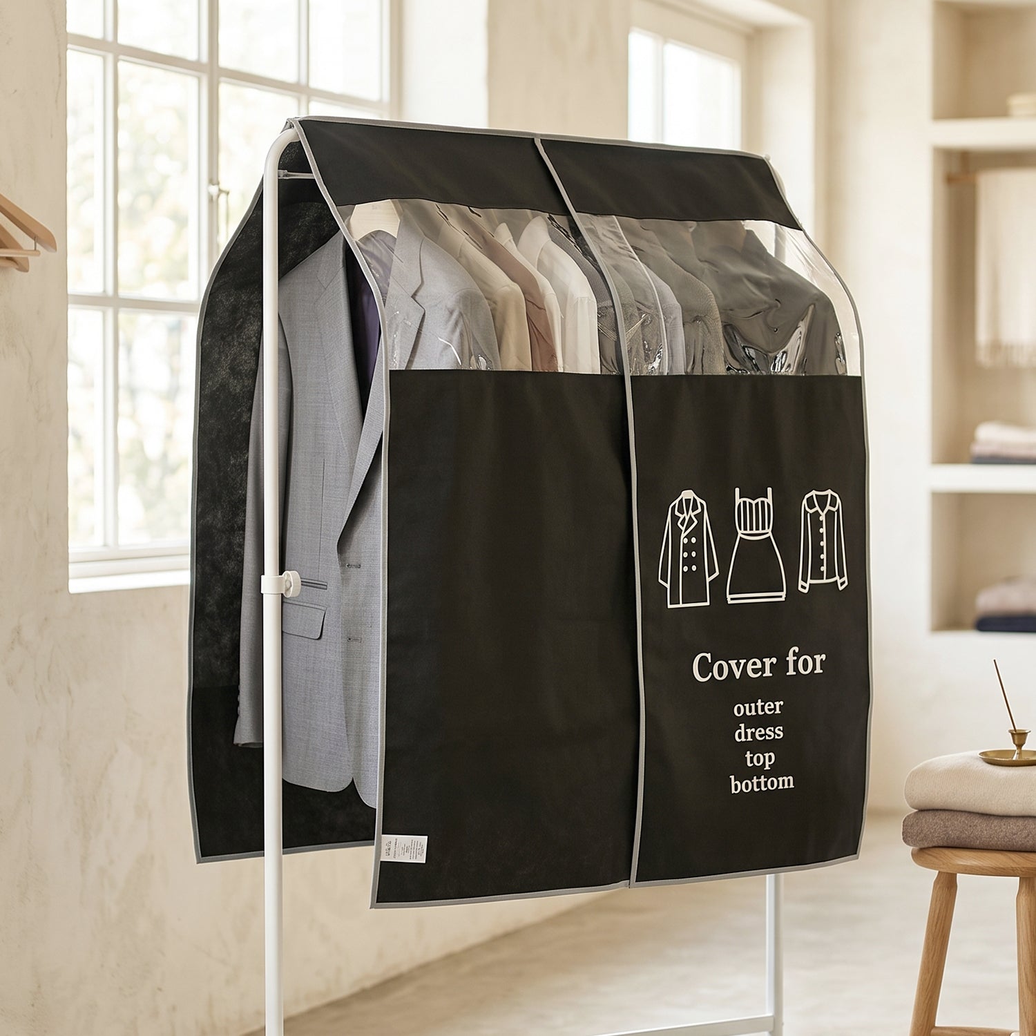 Clothes cover wardrobe storage