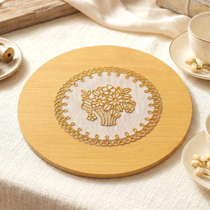 Wooden coaster white bg