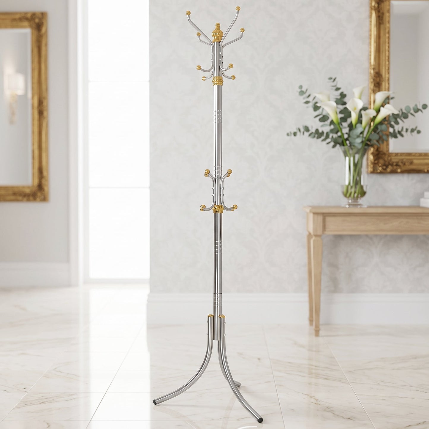 Multi Hook Metal Clothes Hanger Stand for Home