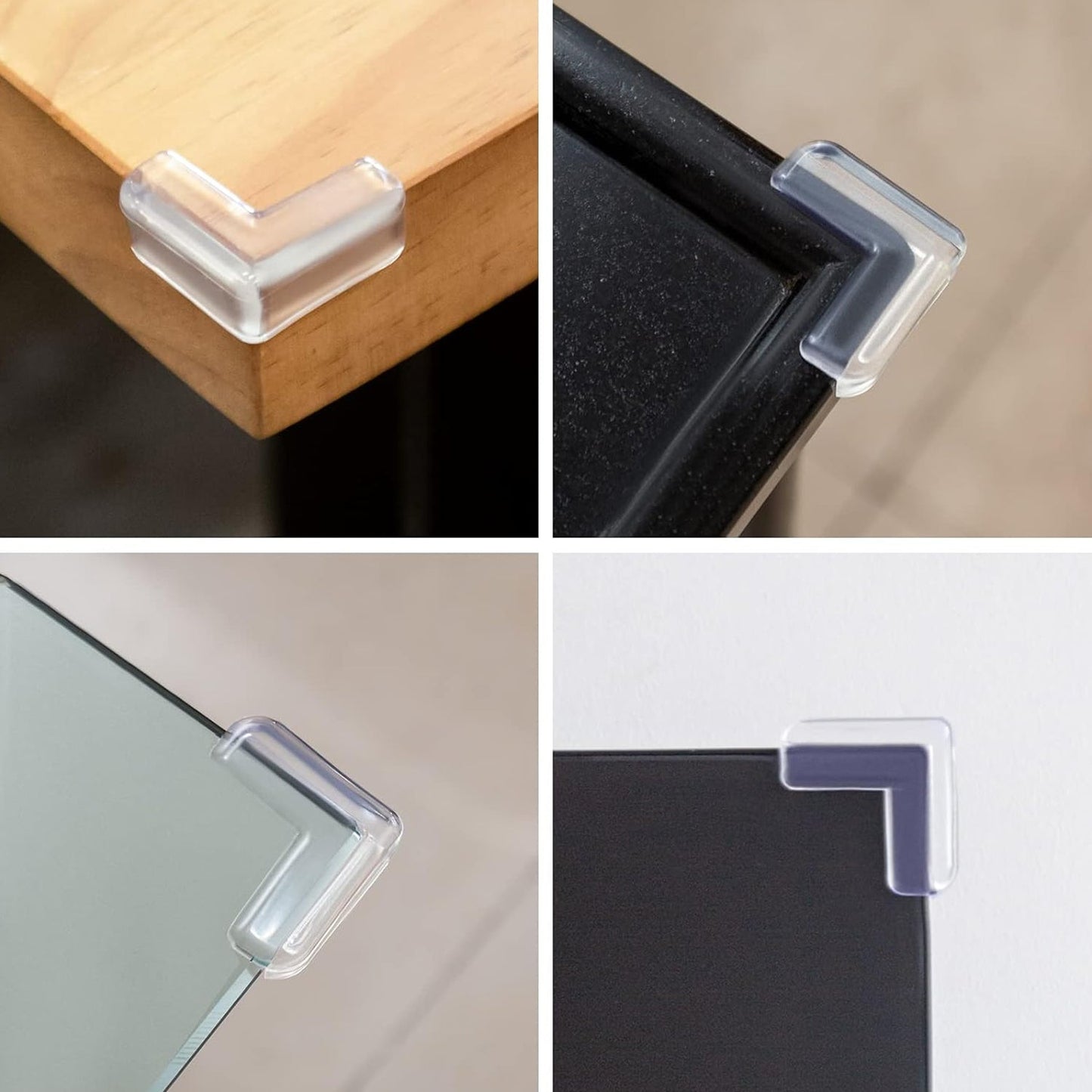 Reusable adhesive corner guards for home childproofing