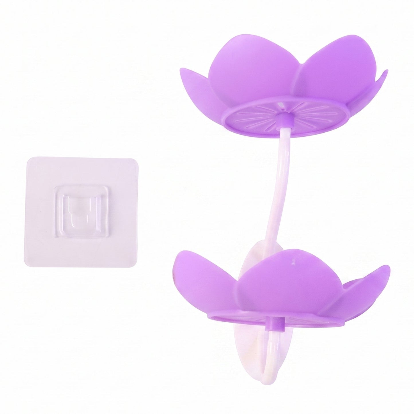 Detailed view of the flower shape soap dish's innovative self draining design.
